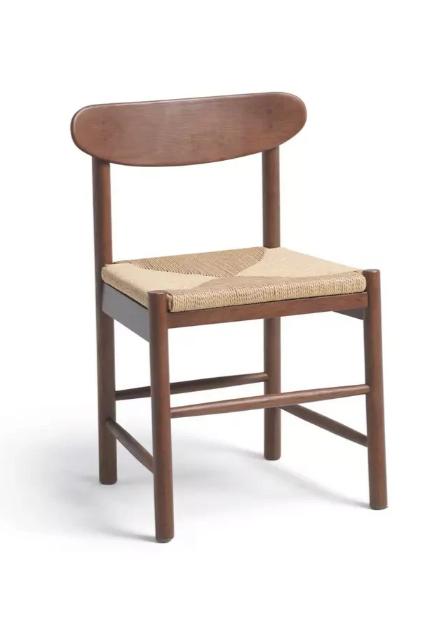 Hanna Pair of Wood Dining Chairs Walnut | Modern Kitchen Dining Seating Set