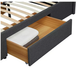 Heathdon 4 Drawer Kingsize Fabric Bed Frame- Grey