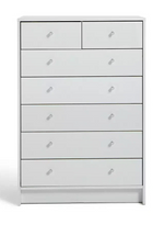 Malibu Modern 7 Drawer White Chest Of Drawers Storage Cabinet - For Bedroom