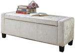 GFW Verona Velvet Ottoman Bench - White
