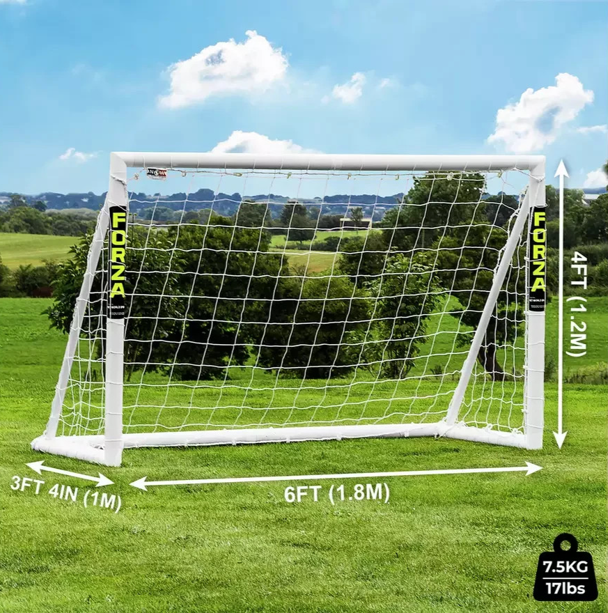 FORZA 6ft x 4ft Football Goal | Garden Football Goal Post Net Soccer Training
