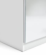 Munich 1 Door Mirror Wardrobe - White | Slim White Mirrored Closet