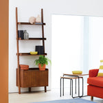 Jessie 2 Door Ladder Shelf - Walnut | Display Shelf with Storage