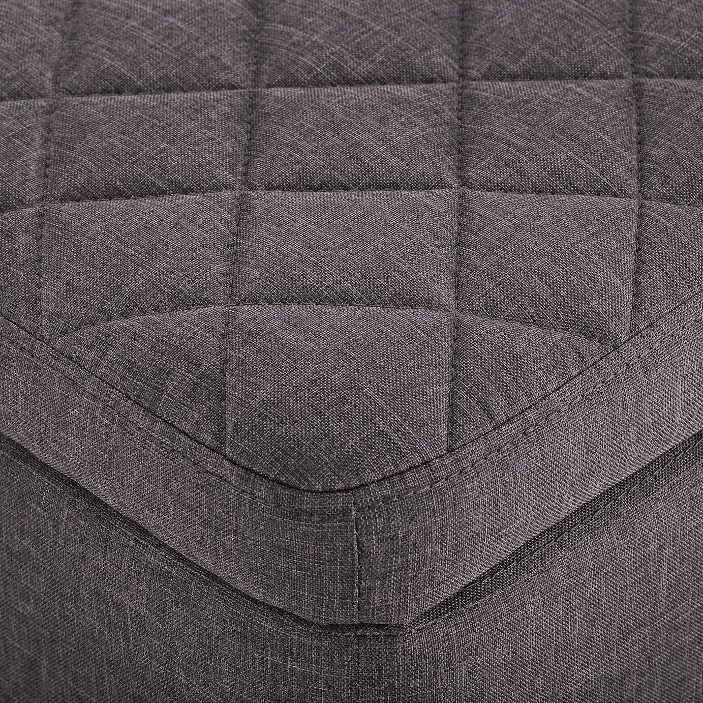 Habitat James Large Fabric Ottoman - Grey Chesterfield Ottoman Footstool Bench