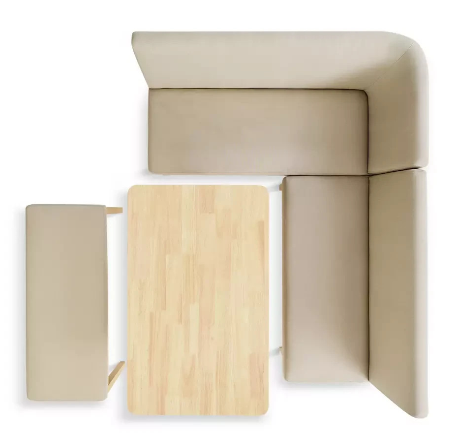 Home Conny Corner Dining Set Natural | Space Saving Kitchen Dining Furniture Set