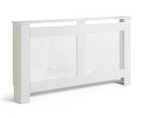 Odell Large Radiator Cover White | Lattice Design MDF Cabinet Home Heating Decor