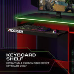 X Rocker Carbon-Tek Adapt LED Gaming Desk - Grey | Ergonomic Workspace Setup RGB