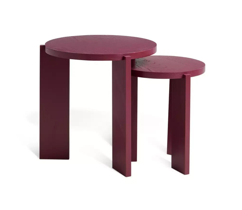 Habitat Xylo Solid Wood Nest of 2 Tables - Cherry Red