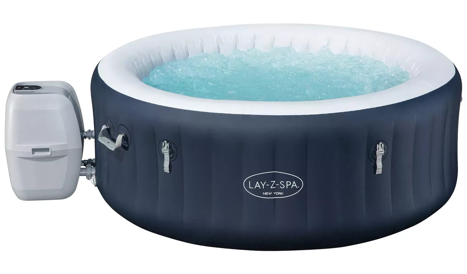 Lay-Z-Spa New York 4 Person AirJet Hot Tub | Inflatable Outdoor Spa Jacuzzi
