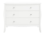 Home Amelie 3 Drawer Chest - White | Stylish 3 drawer chest for bedroom
