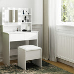 GFW Eva 2 Drawer Dressing Table With Stool - White | White vanity table