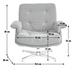Dawson Fabric Swivel Chair - Charcoal