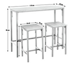 Bolitzo Bar Set & 2 Stools - Oak & White