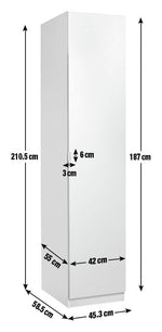 Munich 1 Door Mirror Wardrobe - White | Slim White Mirrored Closet