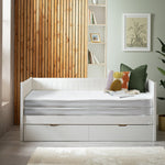 Axel Trundle Day Bed with 1 Drawer - White | Space-saving day bed