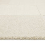 Checkerboard Natural Wool Cut Pile Rug - 170x120cm