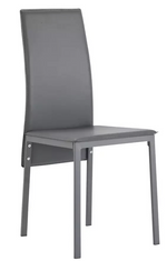 Home Lido Glass Dining Table & 4 Grey Chairs | Modern Kitchen Furniture