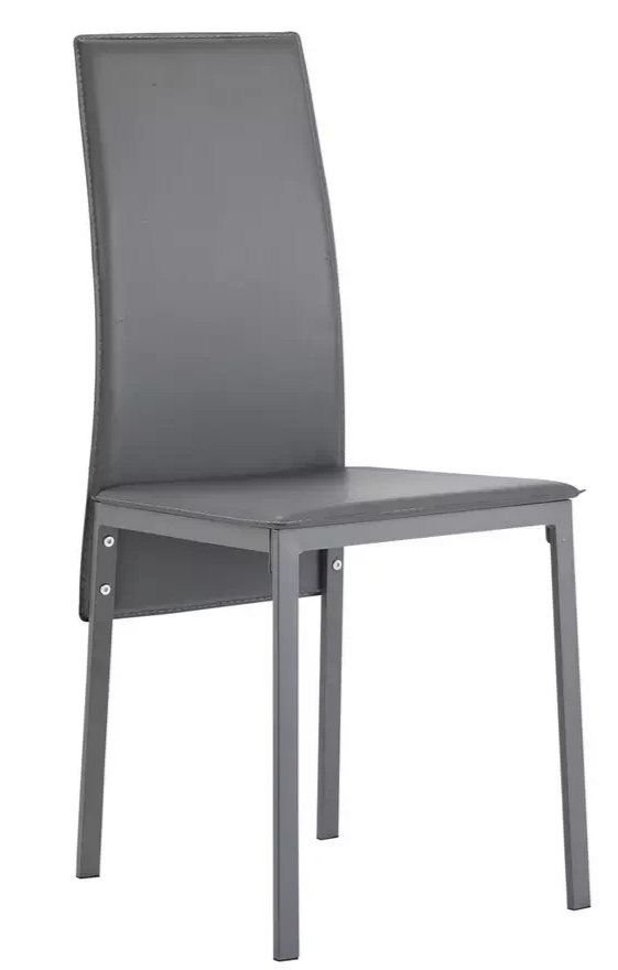 Home Lido Glass Dining Table & 4 Grey Chairs | Modern Kitchen Furniture