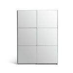 Holsted Mirrored 150cm Sliding Wardrobe - White | Clean Minimalist Aesthetic
