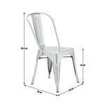 Industrial Pair of Metal Dining Chairs-Matt Black | Industrial dining chairs