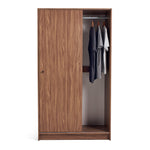 Malibu 1 Door 3 Drawer Sliding Wardrobe - Walnut | Smart Space-Saving Storage