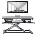 ProperAV Two-Tier Stand-Up Desk Workstation - Black