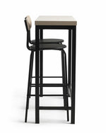 Habitat Zayn Wood Effect Bar Table & 2 Black Chairs