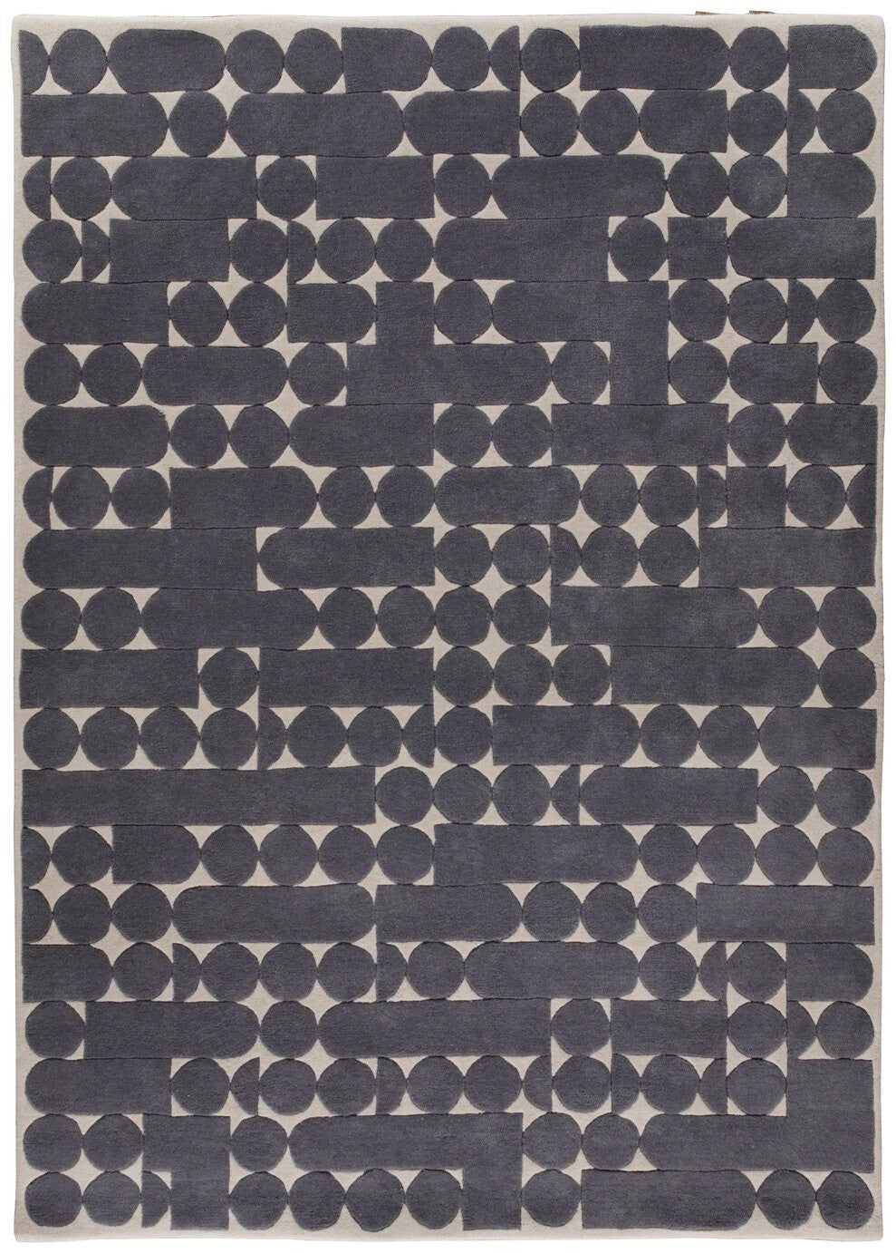 Habitat Penrose Patterned Wool Rug - 170x240cm - Grey