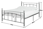 Yani Small Double Metal Bed Frame - Black | Classic Curved Design