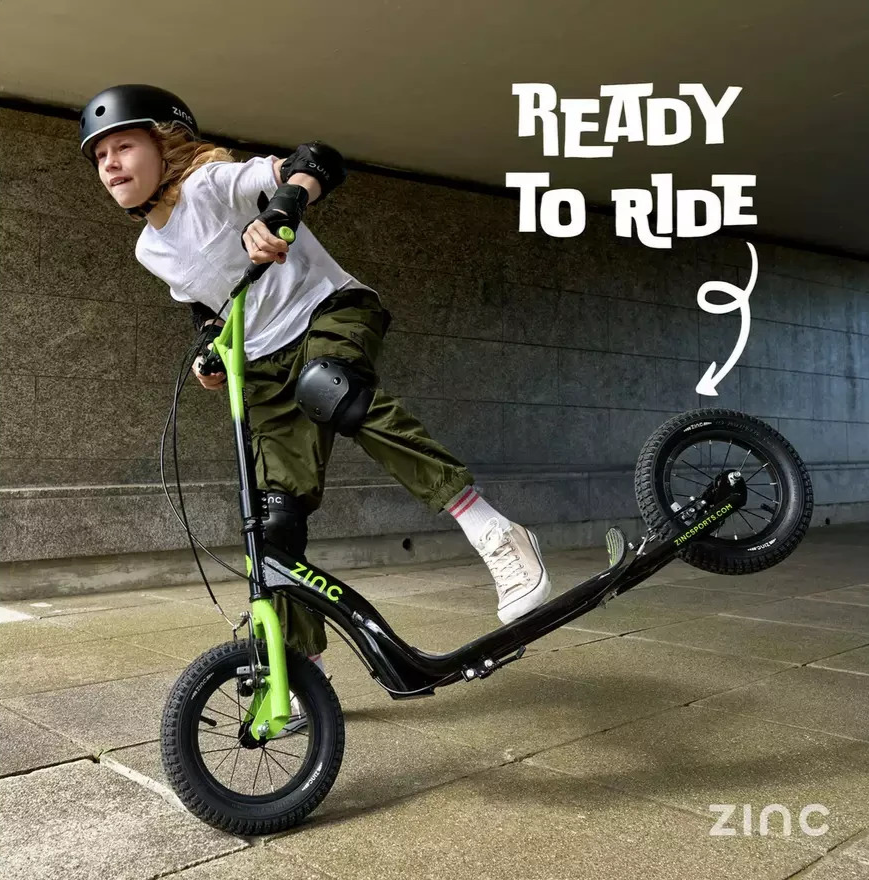 Zinc Radikal 12 Inch Kids BMX Scooter Green | Children’s Push Scooter Outdoor