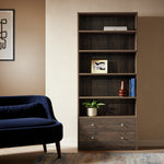 Home Maine 2 Drawer Bookcase - Walnut | Neat Accessory Storage
