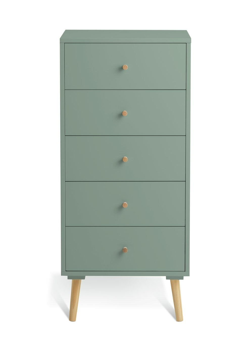 Otto 5 Drawer Tallboy - Sage Green | Stylish Room Arrangement