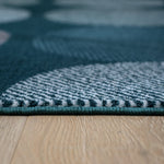 Home Skandi Leaf Teal Cut Pile Rug - 230x160cm