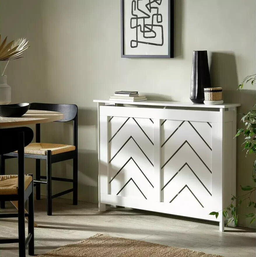 Chevron Small Radiator Cover - White ( B Grade )