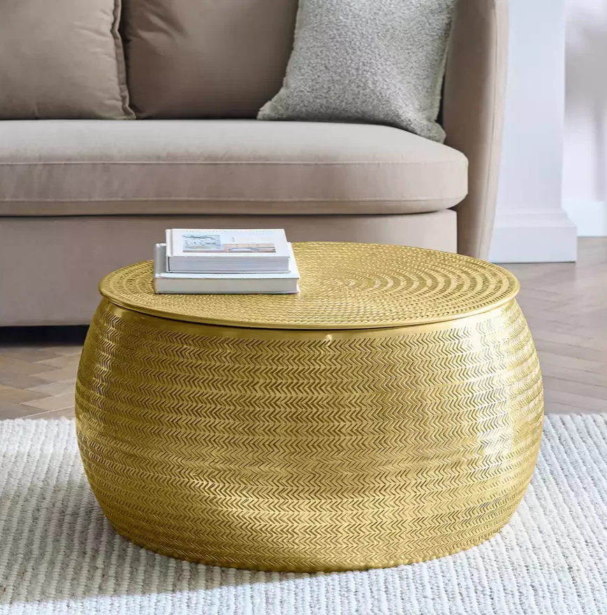 Sona Storage Coffee Table Brass | Modern Living Room Furniture