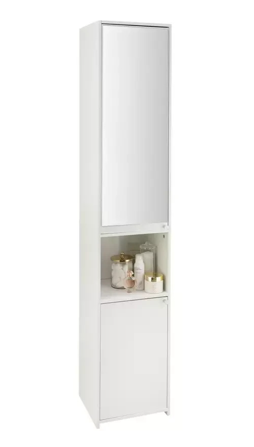 Home Prime Mirrored Tallboy White | Bedroom Storage Mirror Chest Unit