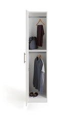 Munich Panelled 1 Door Wardrobe - White | Compact Clothing Organization