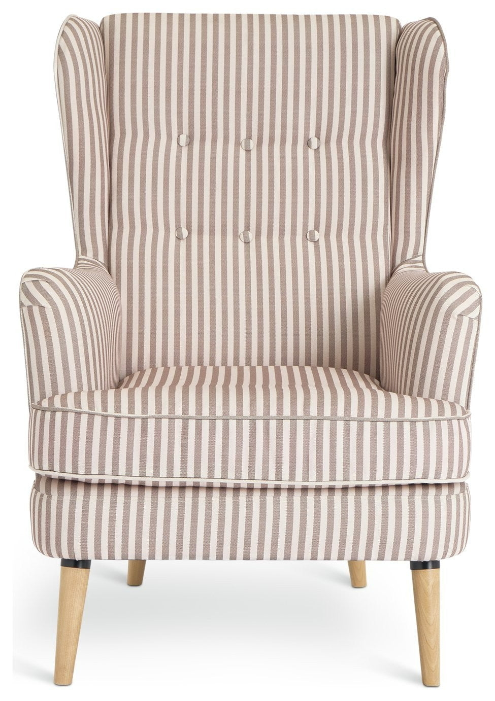Callie Fabric Wingback Chair - Natural Stripe | Elegant Living Room Style