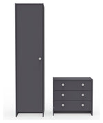 Seville 2 Piece 1 Door Wardrobe Set - Anthracite ( B Grade 40117 - 40120 )