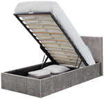 Home Heathdon Single End Lift Ottoman Bed - Silver | Tidy Bedroom Storage Bed