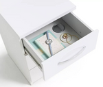 Hallingford 3 Drawer Bedside Table -White Gloss
