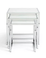 Home Boutique Nest of 3 Tables Marble Effect | Living Room Side Tables Set