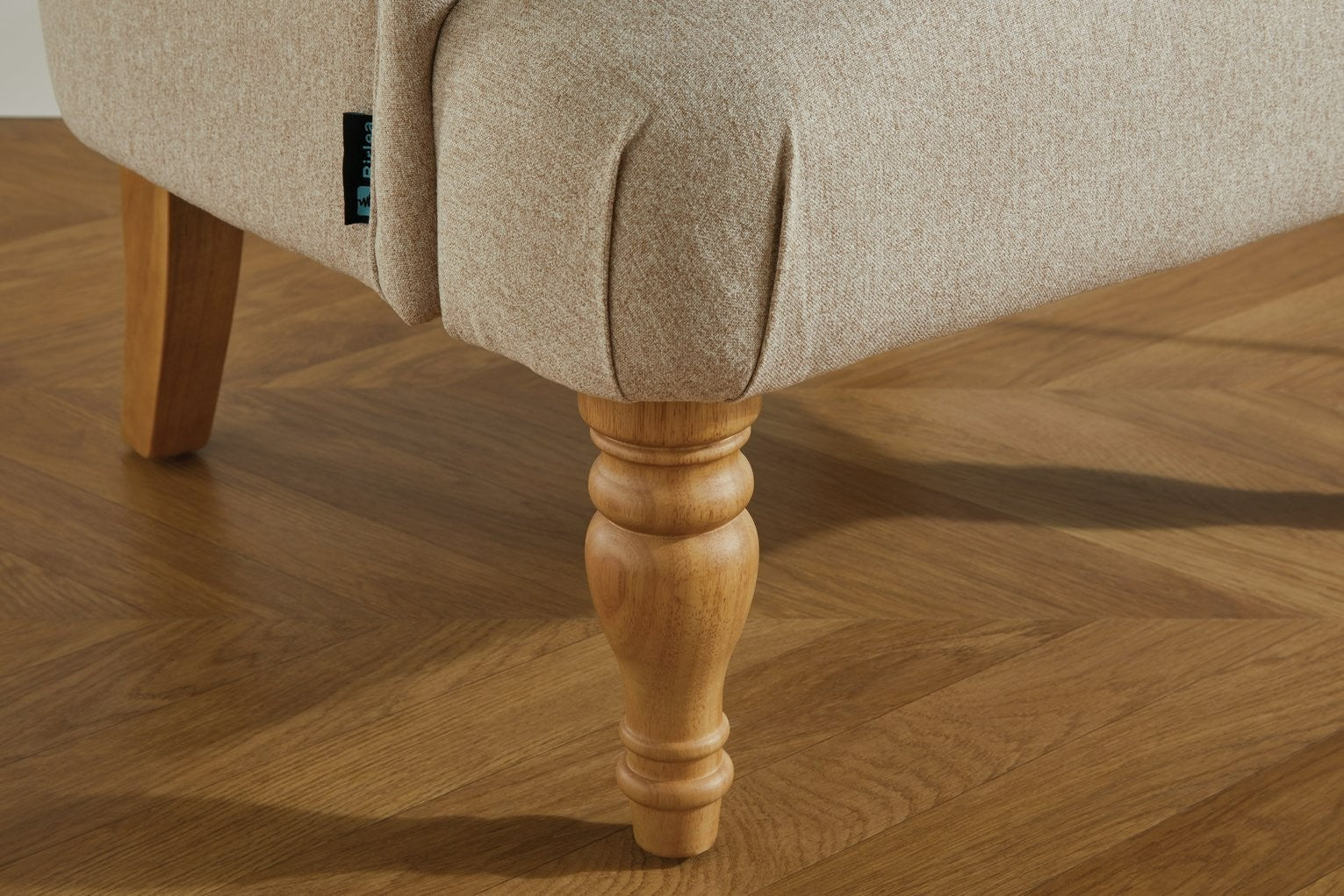 Birlea Padstow Fabric Accent Chair - Wheat |Elegant button back occasional chair