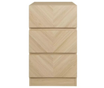GFW Catania 3 Drawer 2 Bedside Table - Oak