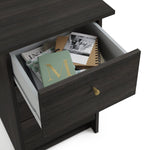 Home Malibu 3 Drawer Office Desk - Black & Brown | Study Workspace Table Storage