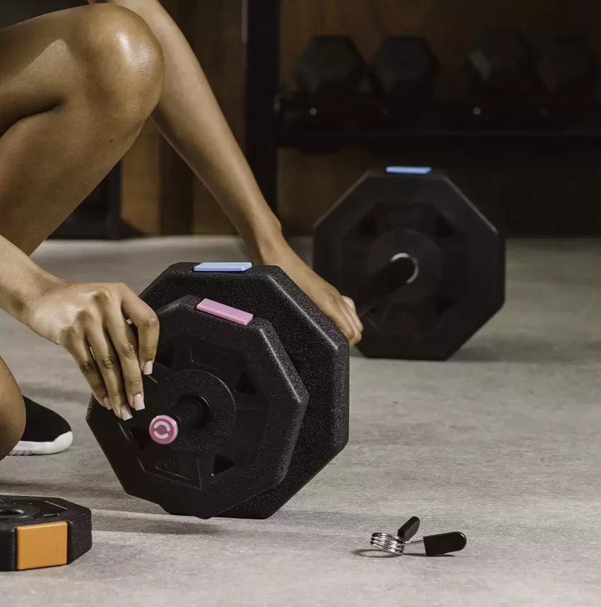 Opti Vinyl Barbell Set 20kg | Strength Training Weights Home Gym Equipment