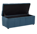Home Home Maisie Velvet Large Storage Ottoman Blue | Upholstered Bedroom Storage