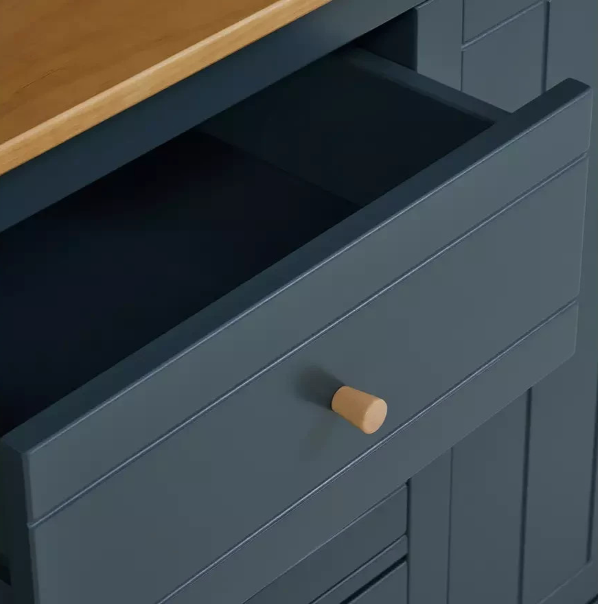 Bournemouth 4 Door 3 Drawer Sideboard Dresser Blue | Storage Cabinet Furniture