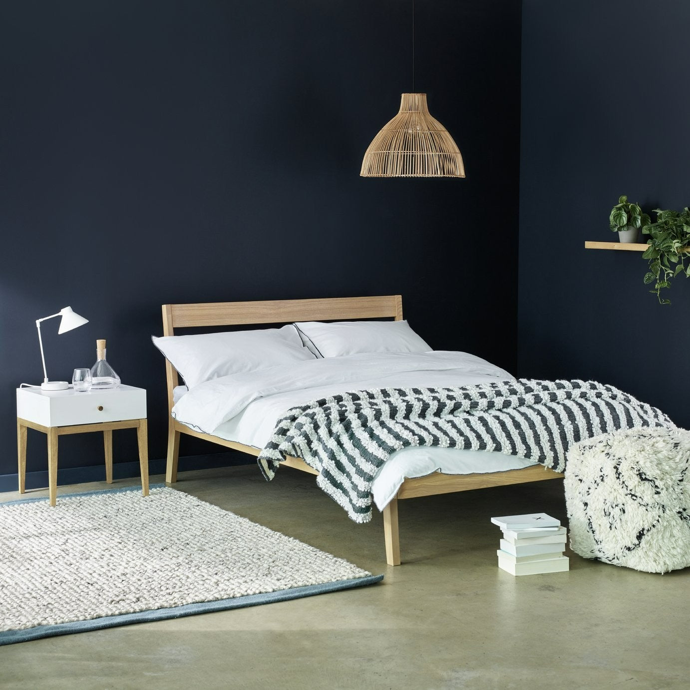 Tatsuma Superking Wooden Bed Frame - Ash | Solid Timber Look