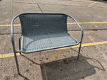 Steel Wicker 2 Seater Garden Bench - Grey